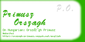 primusz orszagh business card